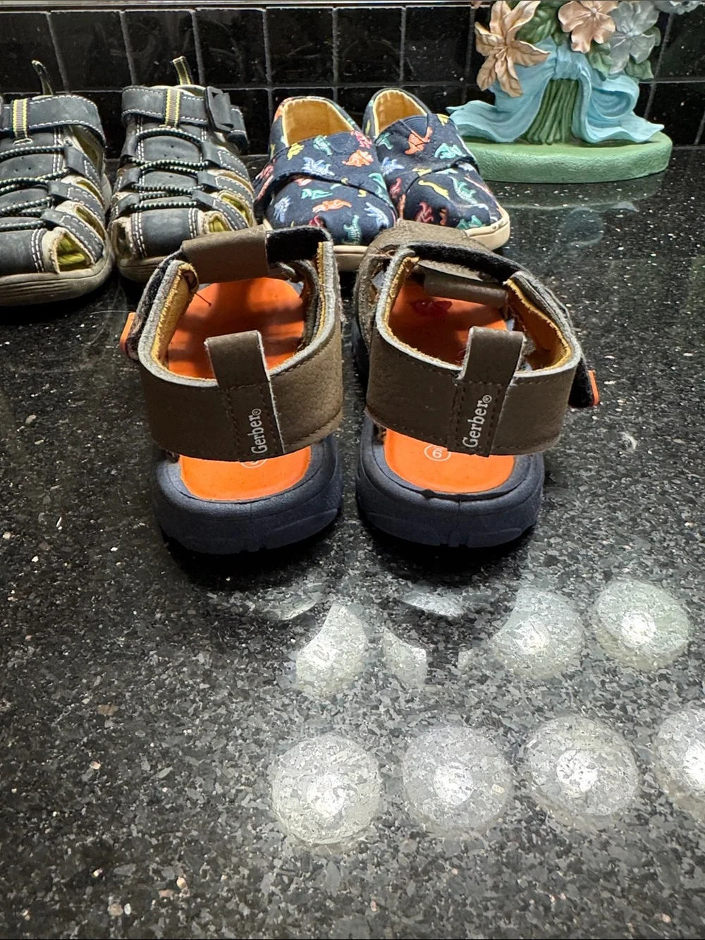Toms Navy Slip-On Kids Shoes with Colorful Dinosaur Print